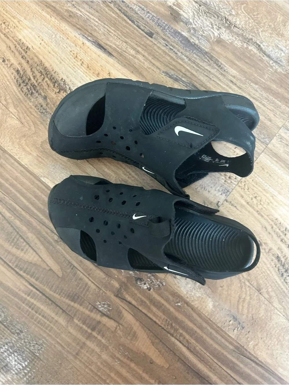 Nike Black Perforated Slip-On Sport Sandals